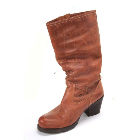 ARIAT pull on leather boots womens shoes brown womens sz 6.5 B - Picture 1 of 14